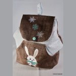 Sac à dos enfant lapin écharpe verte personnalisable